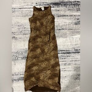 Vintage Neiman Marcus Brown and Gold Midi Dress